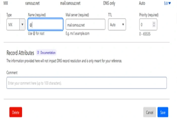 ایجاد رکوردهای ایمیل در CDN کلودفلر
